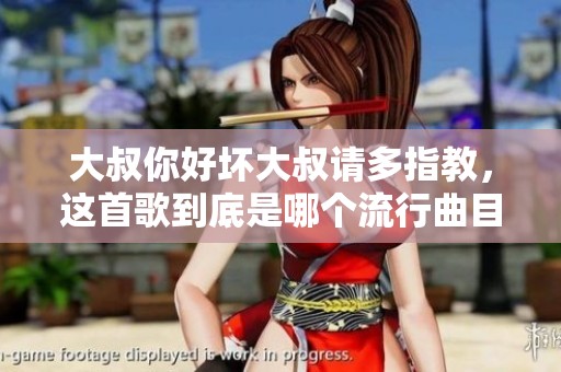 大叔你好壞大叔請(qǐng)多指教，這首歌到底是哪個(gè)流行曲目呢