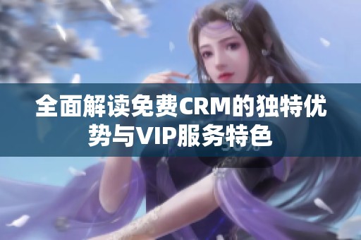 全面解讀免費CRM的獨特優(yōu)勢與VIP服務(wù)特色