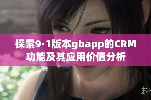 探索9·1版本gbapp的CRM功能及其應(yīng)用價值分析
