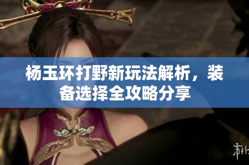 楊玉環(huán)打野新玩法解析，裝備選擇全攻略分享