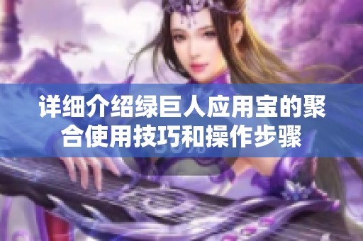 詳細(xì)介紹綠巨人應(yīng)用寶的聚合使用技巧和操作步驟
