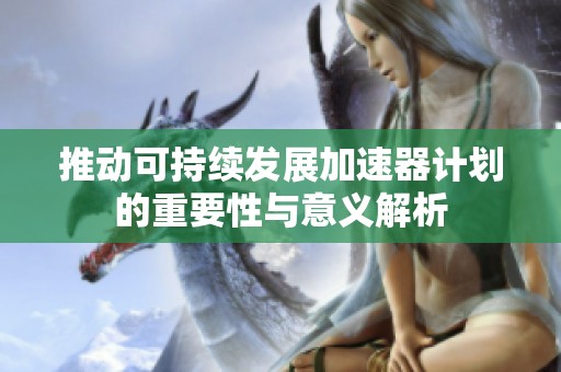 推動可持續(xù)發(fā)展加速器計劃的重要性與意義解析
