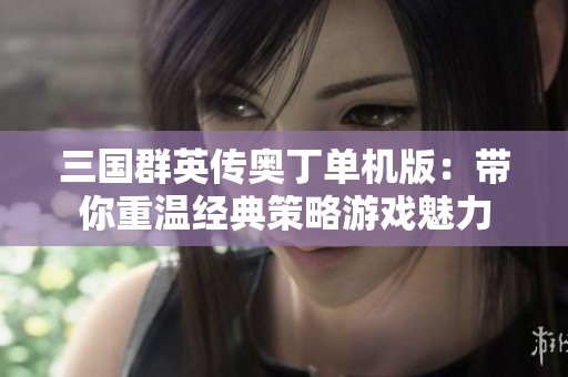 三國群英傳奧丁單機(jī)版：帶你重溫經(jīng)典策略游戲魅力